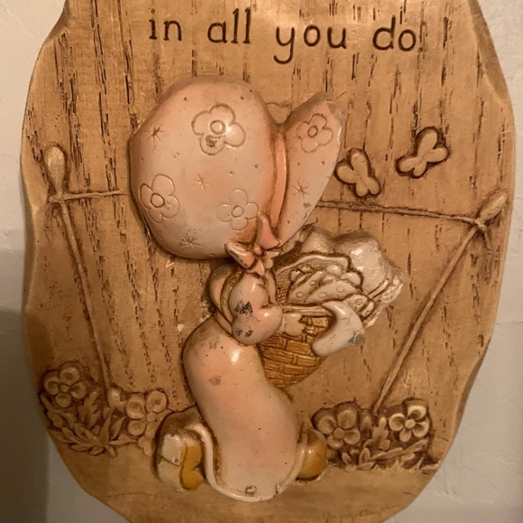 Holly Hobbie Vintage Plaque With Hanging Nub - Picture 4 of 7
